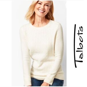 🆕️ Talbots Cream Soft & Stretchy Sweater. Nylon-Lambswool. Size Sm